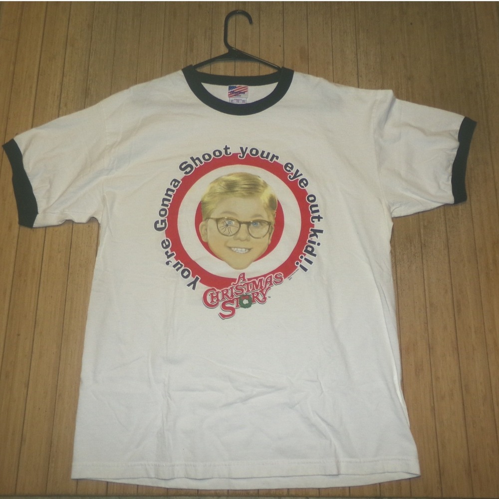 A Christmas Story Ralphie Ringer T-Shirt Murina XL White Made in USA Vintage